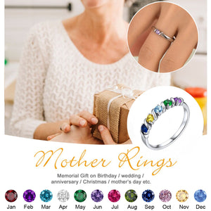 For Grandma Mom - Hold Close To My Heart Personalized Birthstone Ring